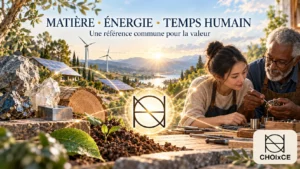 Scène de coopération autour de la matière, de l’énergie et du temps humain, fondements de la référence CHOIxCE.